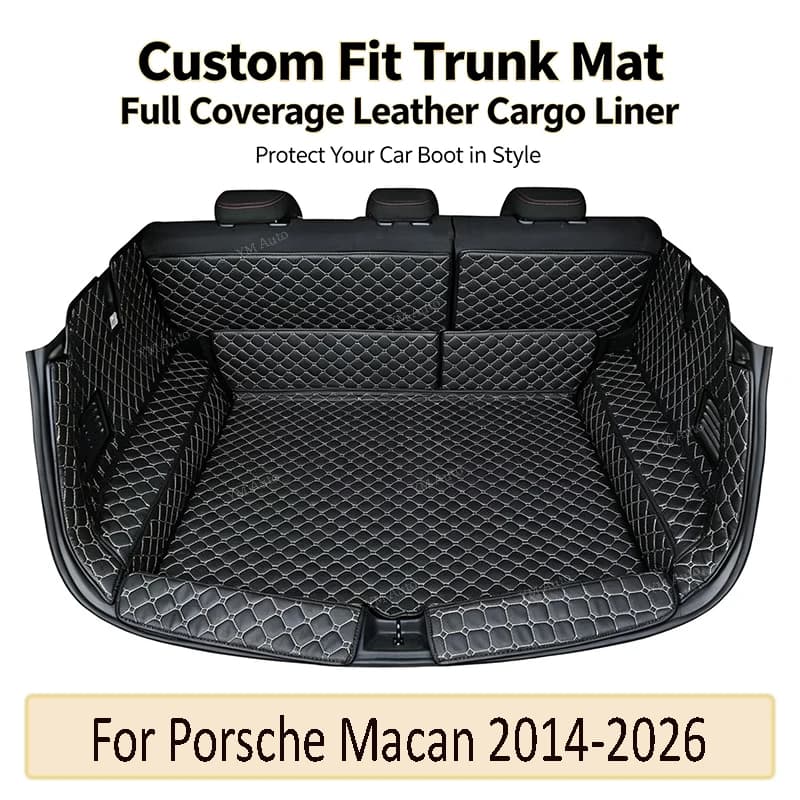 Leather Car Trunk Mat Cargo Liner For Porsche Macan 2014-2026 Rear Trunk Cover Carpet Interior Accessories