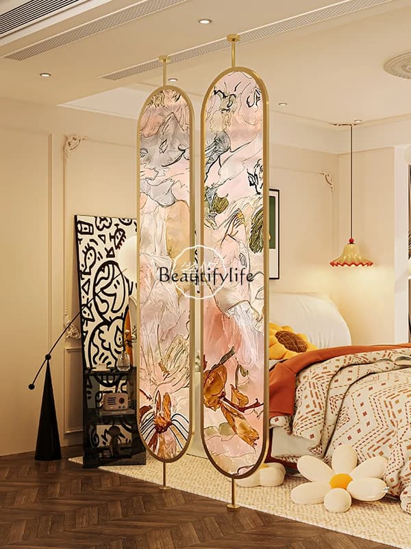 110*Art glass screen partition French light luxury cover high-end decoration