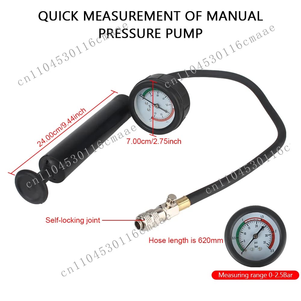 Car Water Tank Pressure Gauge Water Tank Leak Detector Tool Radiator Pressure Cooling System Antifreeze Replacement Filling Tool