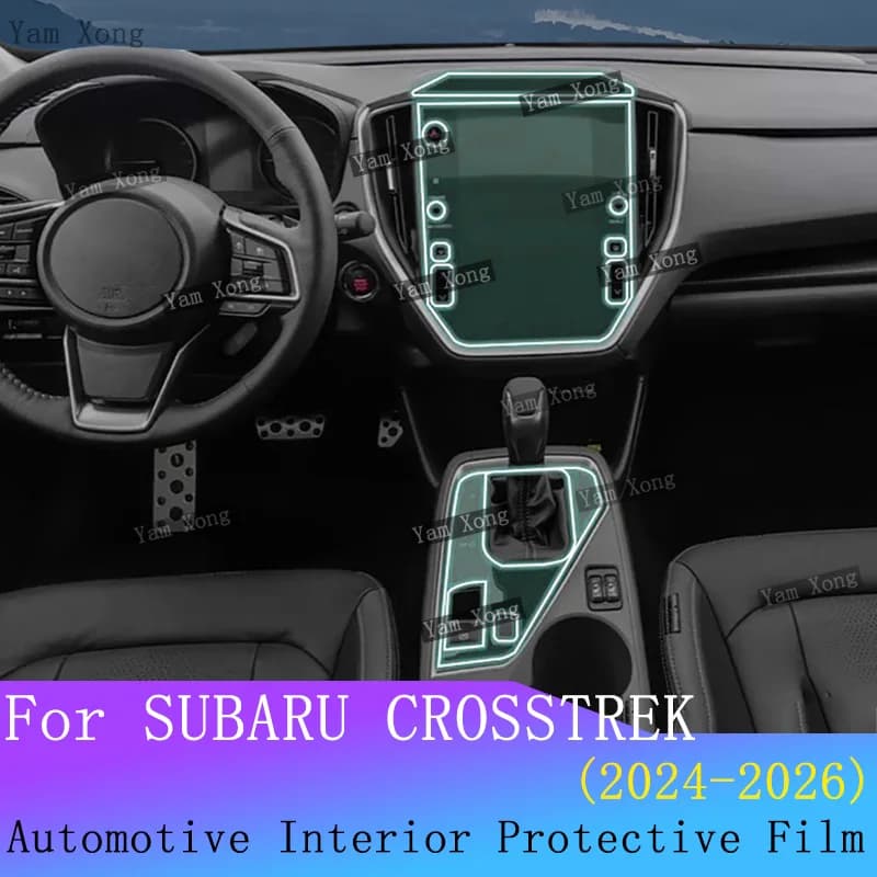 For SUBARU CROSSTREK Car Interior Film Suit Navigation Screen Protection Sticker Gear Panel TPU Transparent Anti-scratch Cover