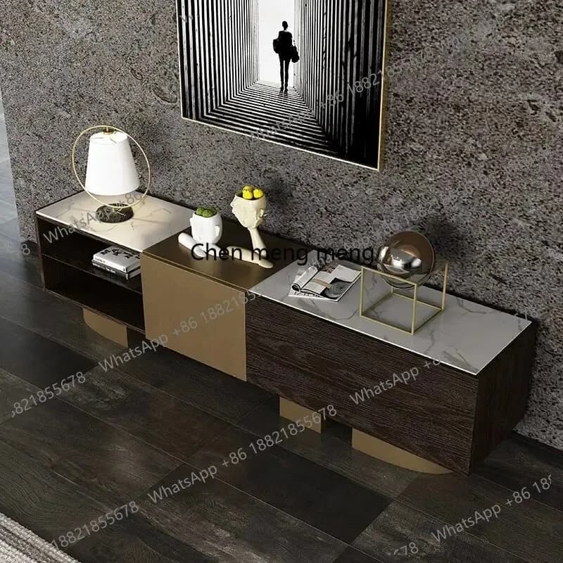 RR Italian slate TV cabinet high-end large living room high-end floor cabinet