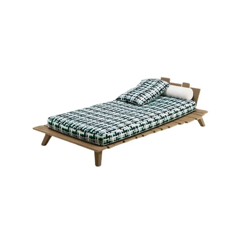 Outdoor solid wood bed villa courtyard garden bed and breakfast outdoor preservative wood deck chair hotel swimming pool