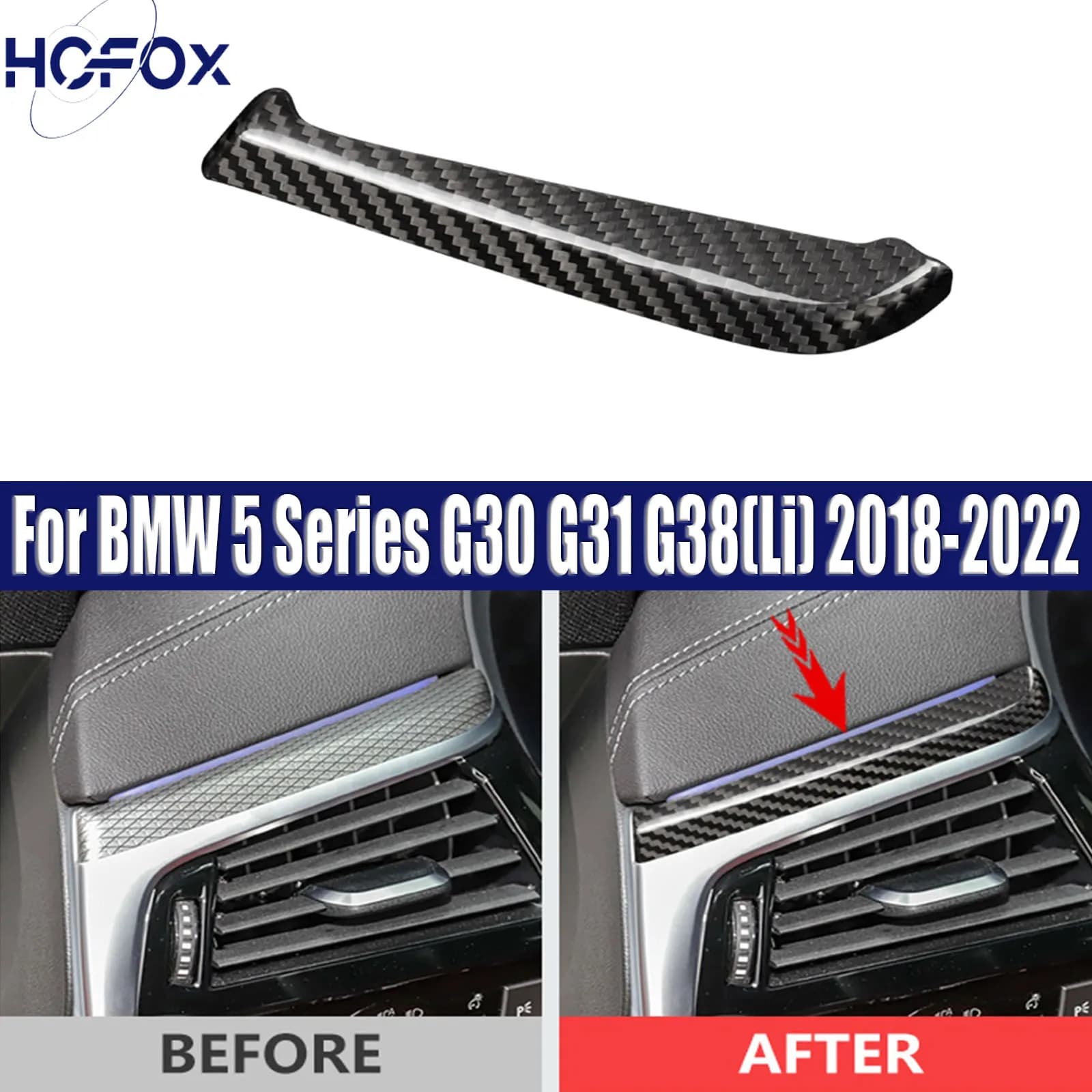 For BMW 5 Series G30 G31 G38(Li) 2018-2022 Car Interior Left Air Vent Trim Cover