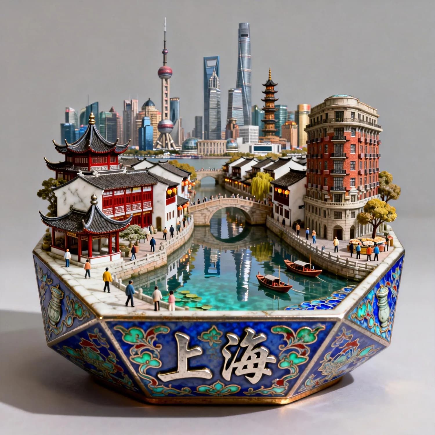 Shanghai metal embossed refrigerator sticker city tourist attraction souvenir