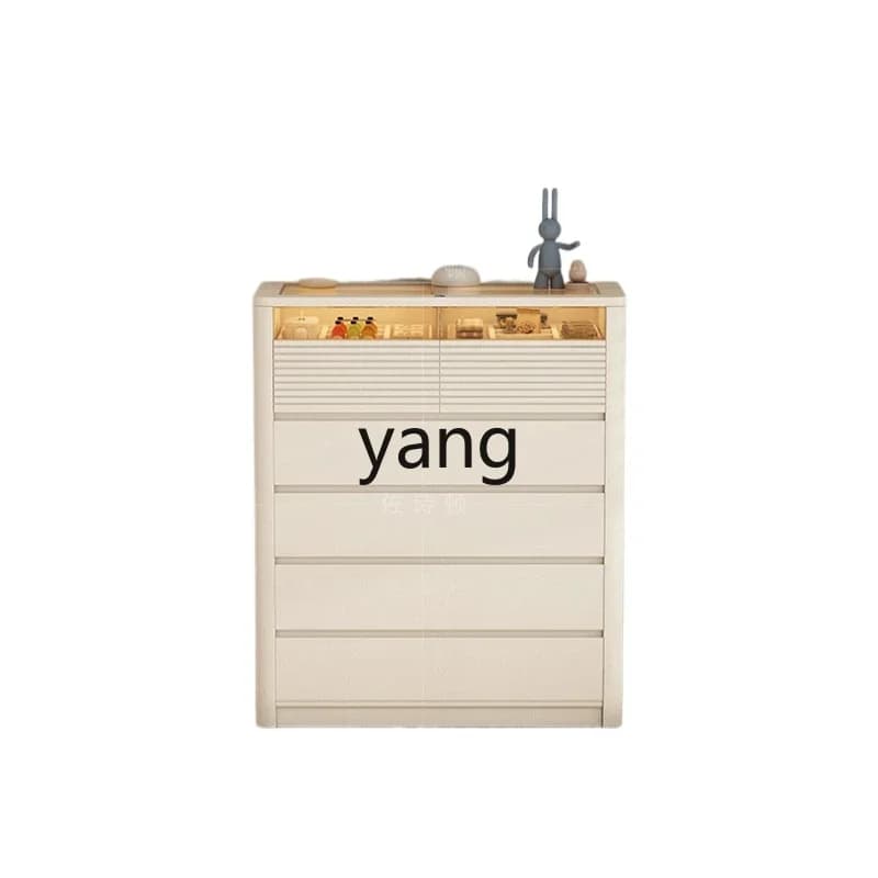 LT Cosmetics and Jewelry Integrated Storage Cabinet Bedroom Cream Light Luxury Creative Night Light Bedside Cabinet