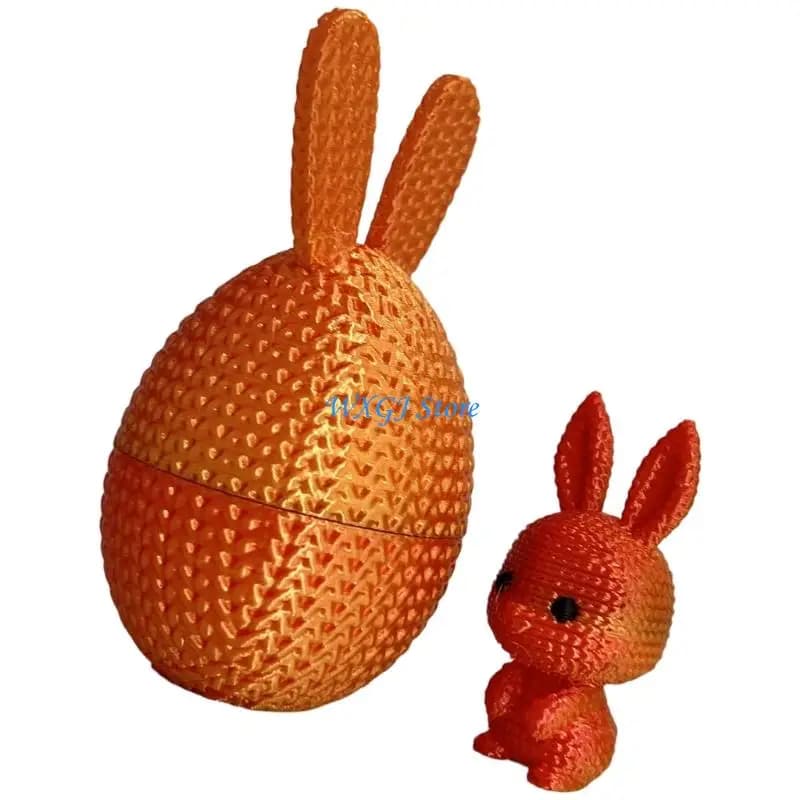 37JE Knitted Design Rabbit and Easter Eggs Decoration For Tablet Display & Holiday