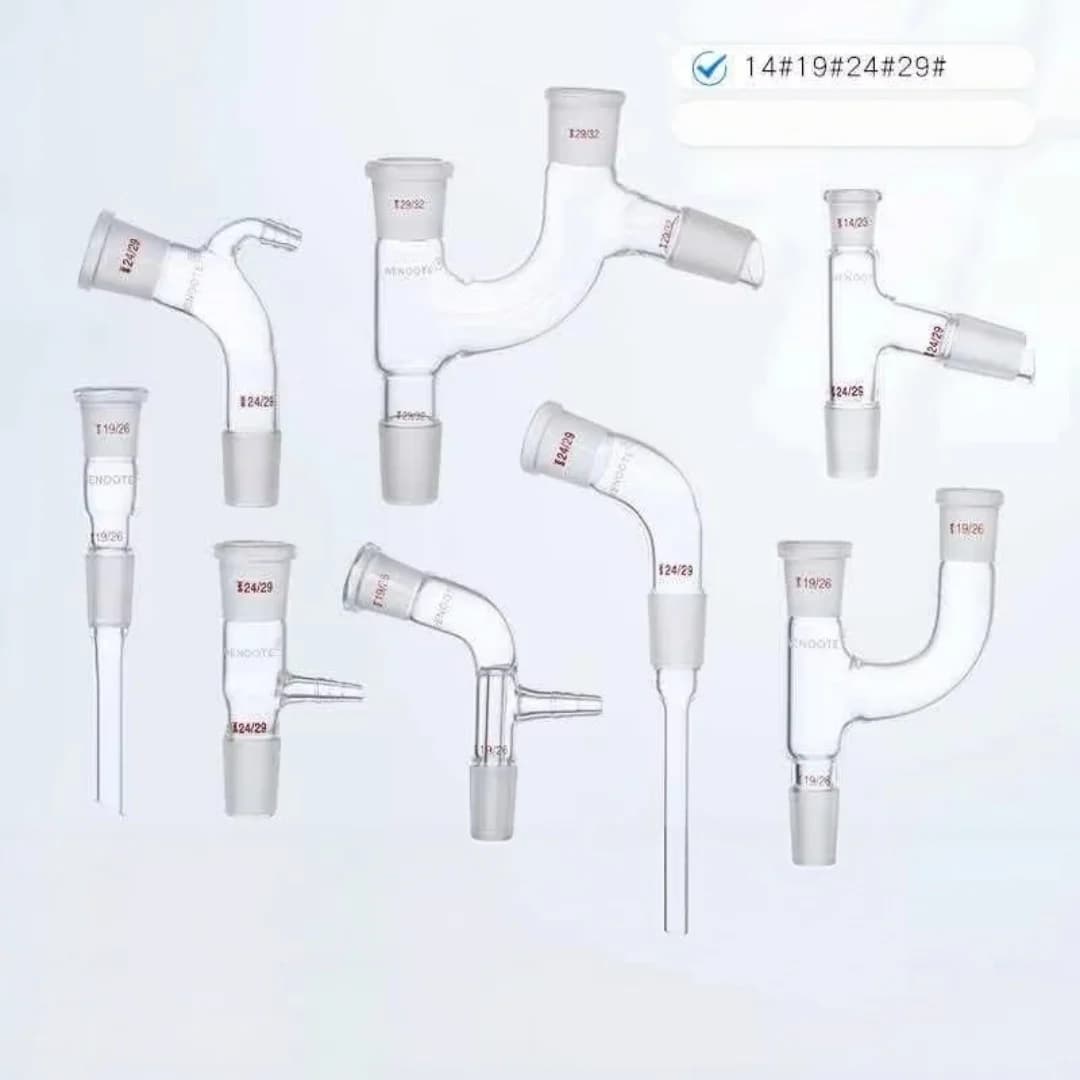 Lab Glass Joint Tube - Vacuum Acceptor Tube Straight Bent Coupling Knick 14#19#24#29# Bubble Connector for Distillation Head