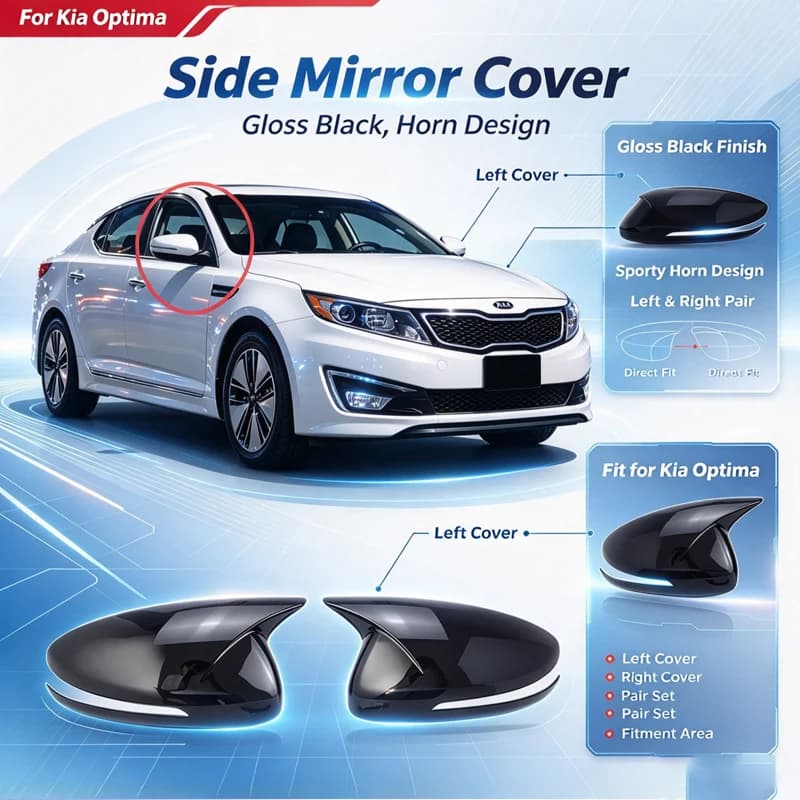 for 2011-2015 Kia K5 Optima horn rearview mirror cover glossy black paste modificationfor