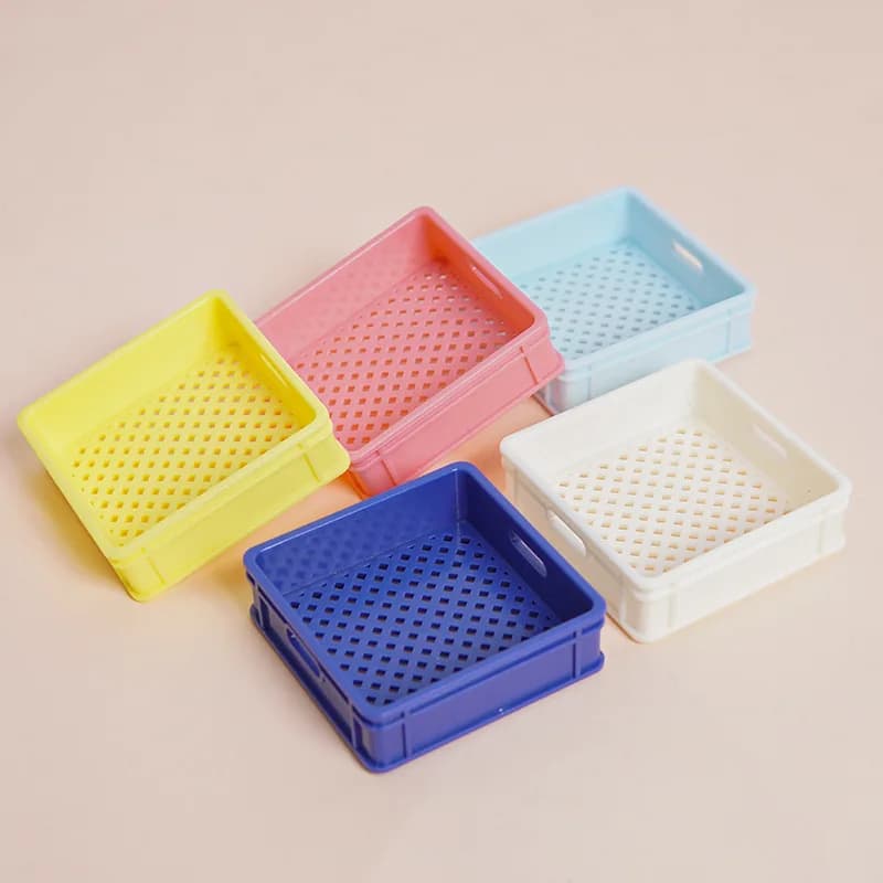 Mini Small Basketvegetable Basket Props Dollhouse Supermarket Scene Food Play Miniatures Simulation Home Decor Decoration Gifts