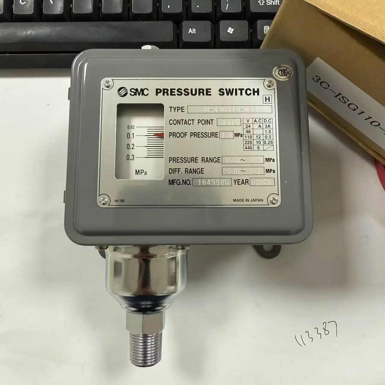 3C-ISG110-030, ISG120, ISG130-031 ISG190 New Original Pressure Switch SMC