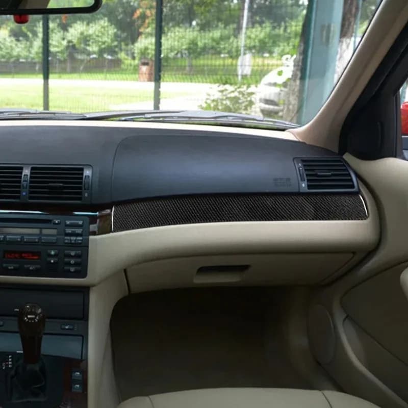 For BMW 3 Series E46 1997-2004 Soft Carbon Fiber Car Front Passenger Center Control Panel Trim Interior Car Accessoriess