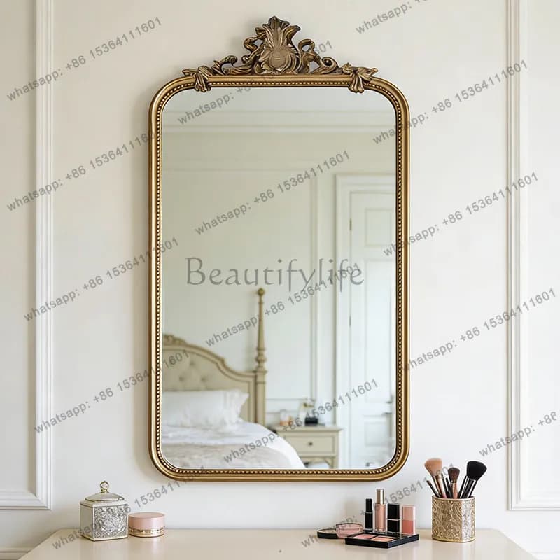 French square simple bathroom mirror bedroom smart wall-mounted washstand vanity mirror