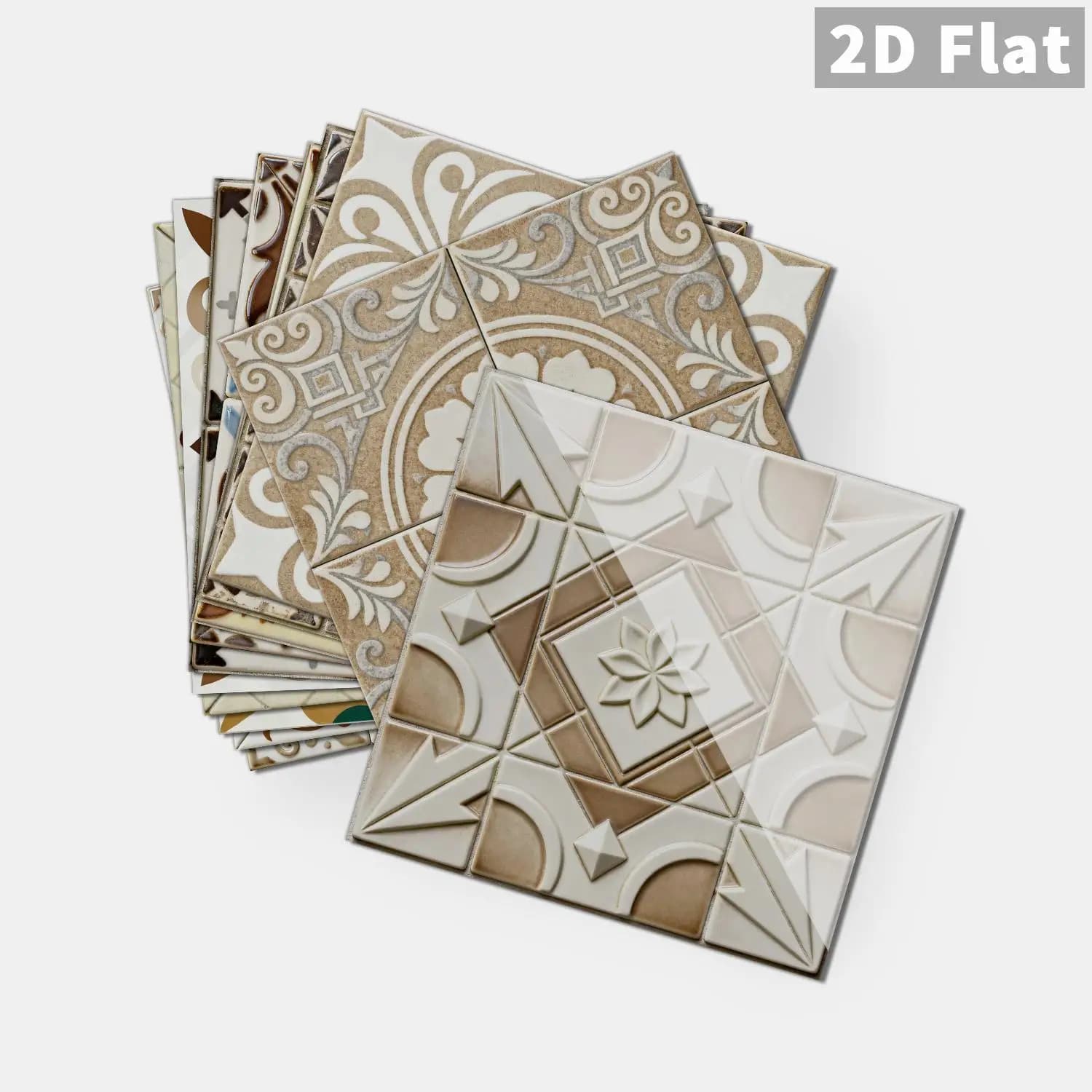 Retro floral tile decal, 36 waterproof self-adhesive wall stickers, suitable for splash proof kitchen and bathroom walls