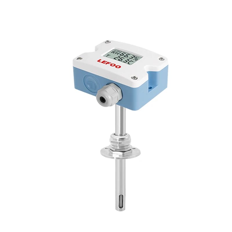Pipe Type High Accuracy Pipeline Temperature Humidity Gauge Meter Chips LCD Display Back Light USB OEM IP64 Stainless Steel