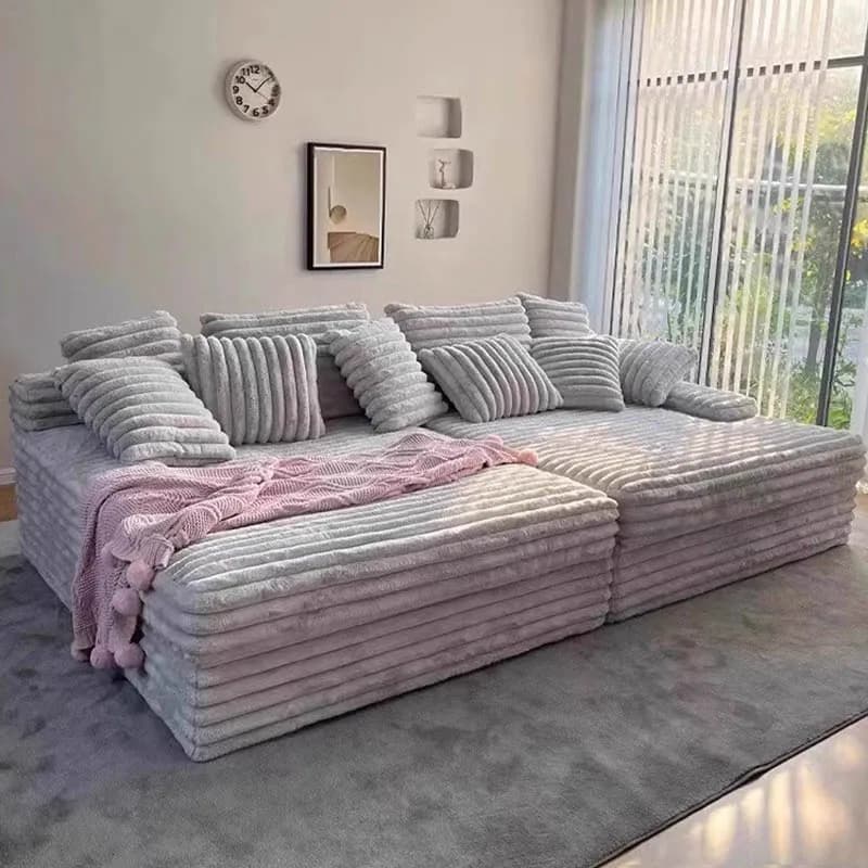 Modern two-seat upholstered vacuum compression sofa corduroy combination sofa living room bedroom recliner lazy sofa bed