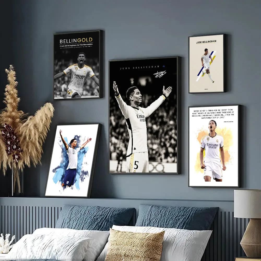 Football Star J-Jude B-Bellingham Poster Home Room Decor Livingroom Bedroom Aesthetic Art Wall Painting Canvas Prints