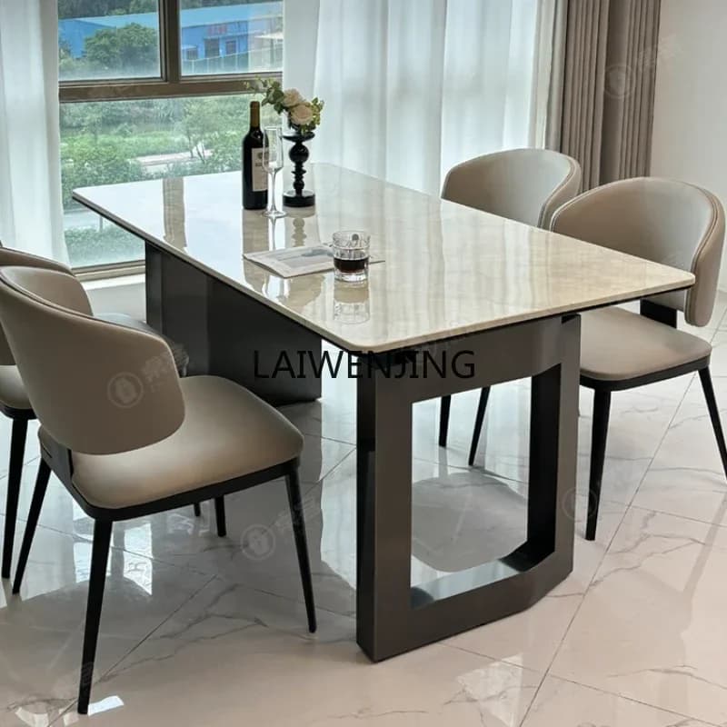 CF high-end marble dining table chair natural high-end luxury stone colored crystal stone table