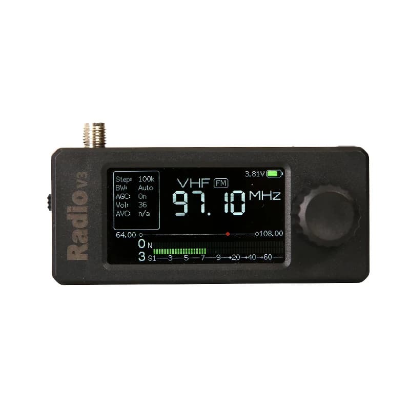 New ATS mini V3 SI4732 Mini Radio Pocket Radio LSB USB AM FM ESP32-S3 All Band Radio Receiver Hi-Z Headphone Amplifier ABS Case