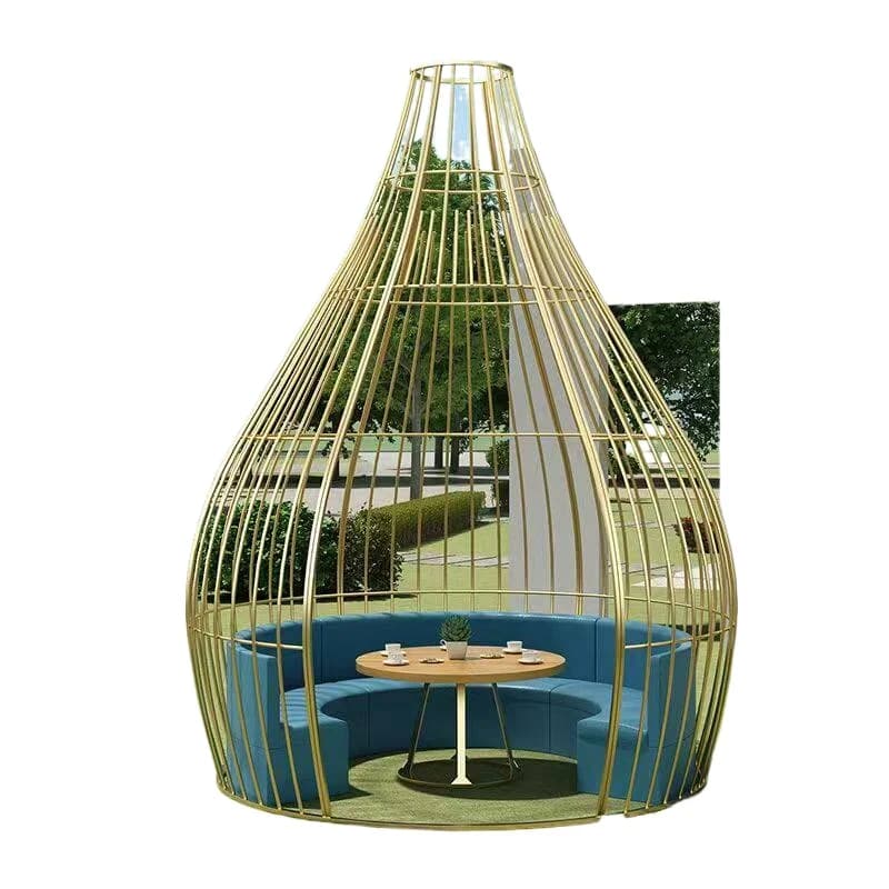 Wrought iron super large peacock bird cage, square wedding decoration props bird cage decoration