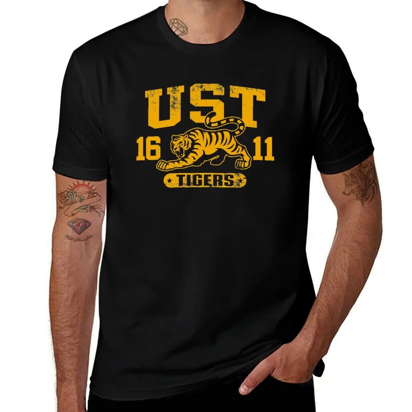 UST Tigers Philippine Oldest School Thomasians T-Shirt t shirts with prints T-Shirt