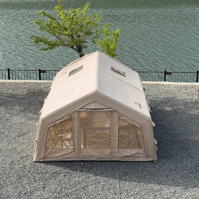 13.6 Air Tent-Beige Outdoor Family Travel Camping Waterproof Family Portable New Design Cotton Fabric Inflatable Tent