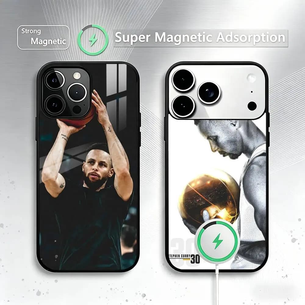 Sports Basketball Stephen C-Curry Phone Case For iPhone17,16,15,14,13,12,11 Plus,Pro Magnetic with Magsafe Wireless Charging