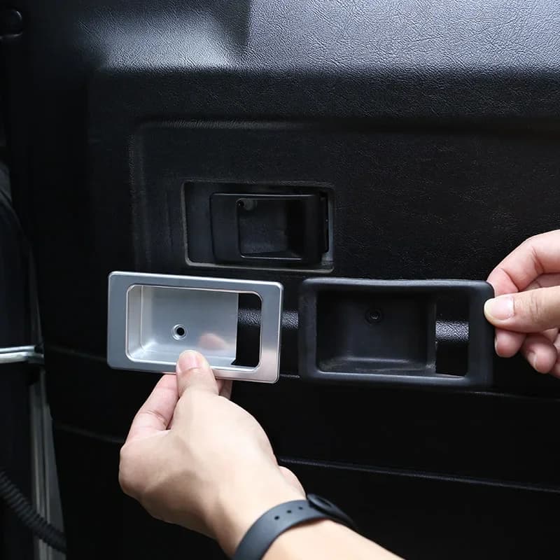 For Land Rover Defender 90 110 130 04-18 Aluminum alloy Silver Car Inside Door bowl decoration cover Defender Auto Accessories