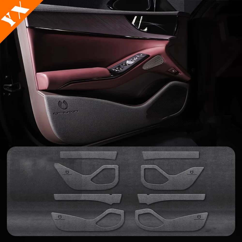 For BYD Denza Z9 GT 2025 2026 Accessories Suede Car Door Kick Plate, Interior Door Decorative Strip, Passenger Side Kick Plate