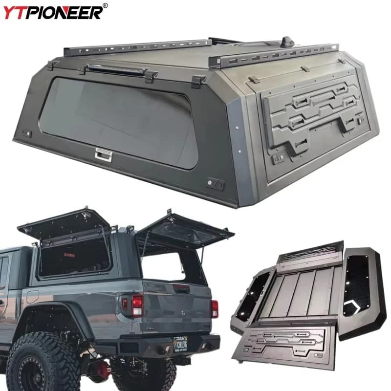 For 2025 Jeep Gladiator Mojave Pickup Rear Aluminum Hard Topper Ute Camper Shell Hardtop Canopy Truck Bed Cap With Windows