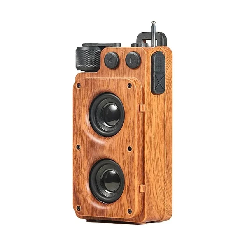 Powerful bass for dual outdoor audio systems with retro radio portable speakers for easy mobile use