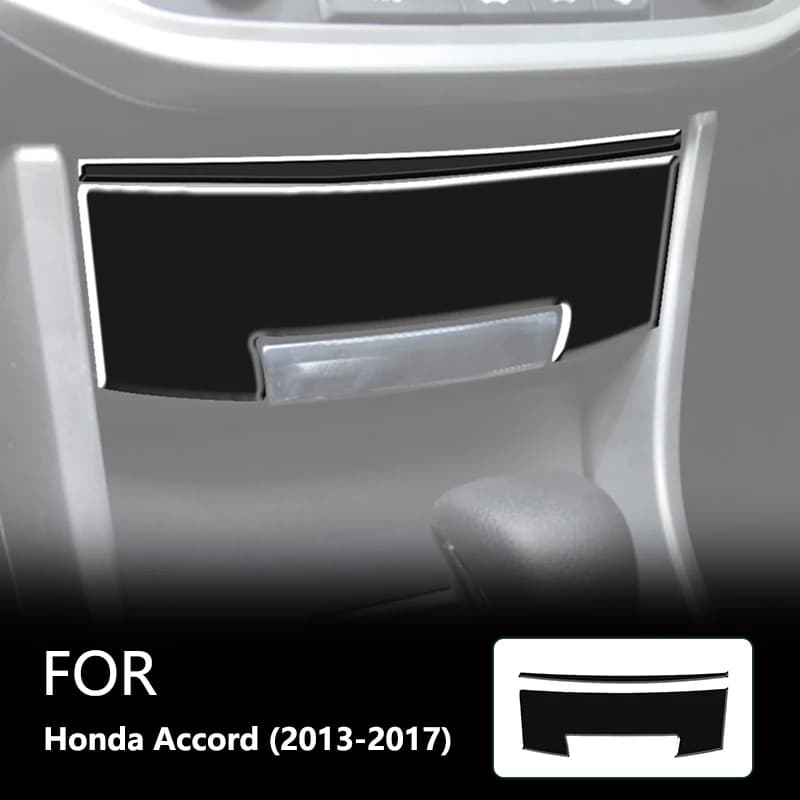 For Honda Accord 2013-2017 Center Storage Box Panel Brand New ABS Gloss Black Safeguard Sticker Car Interior Accessories