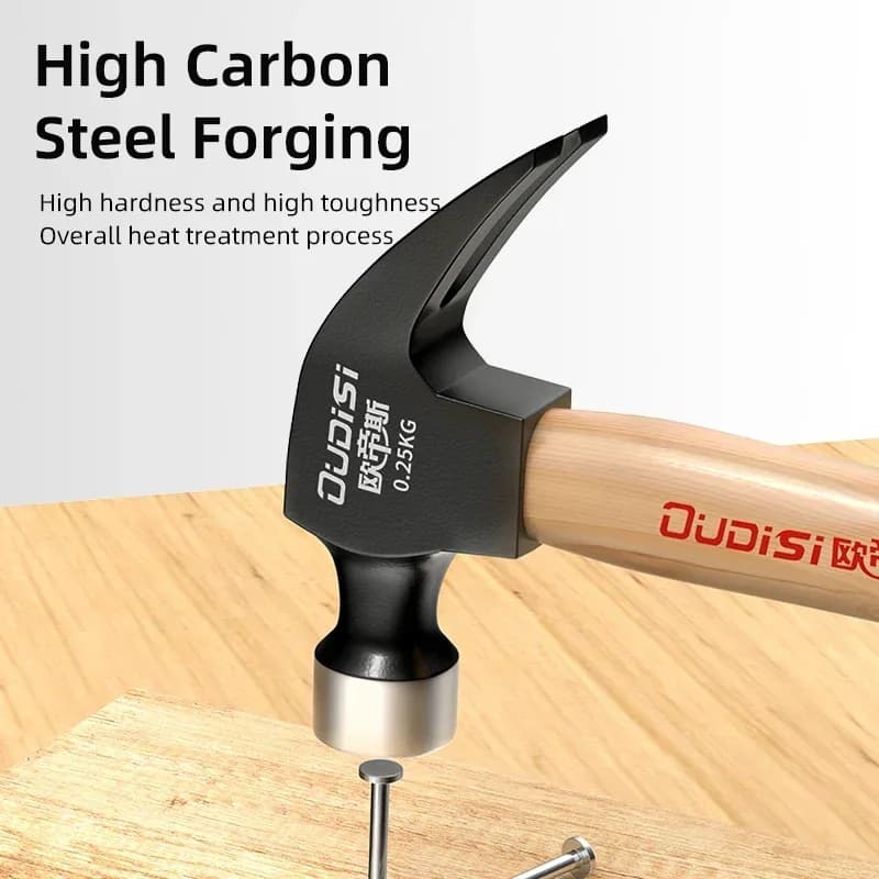 Wooden Handle Sheep Horn Hammer Household Hammer Shockproof and Shock-absorbing Hand Hammer Big Hammer Head Knocking Tool