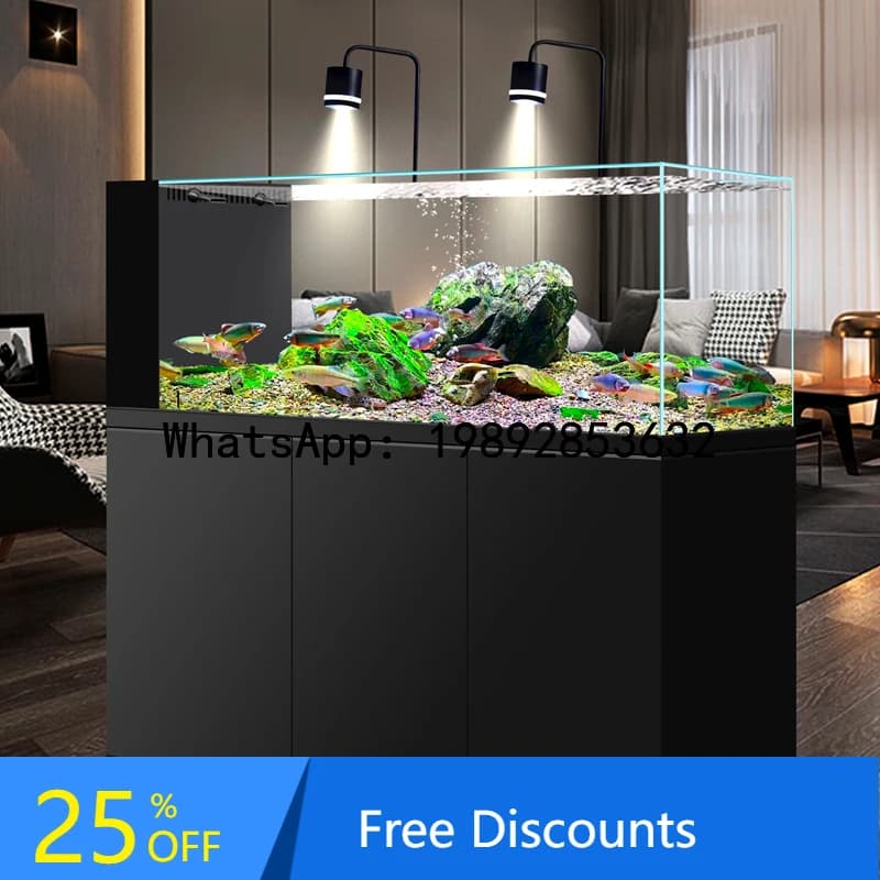 CZ  Stream Tank Gold Crystal Ultra White Glass Ecological No Water Change Bottom Filter Landscaping Living Room Goldfish Tank