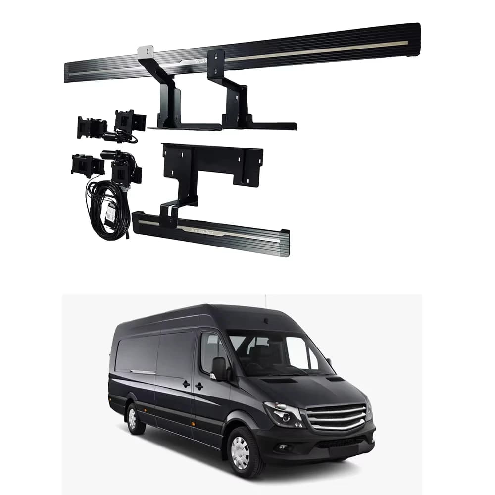 Electric Side Step Running Board for Benz Sprinter 2018+ Aluminum Alloy Electronic Side Pedal Waterproof