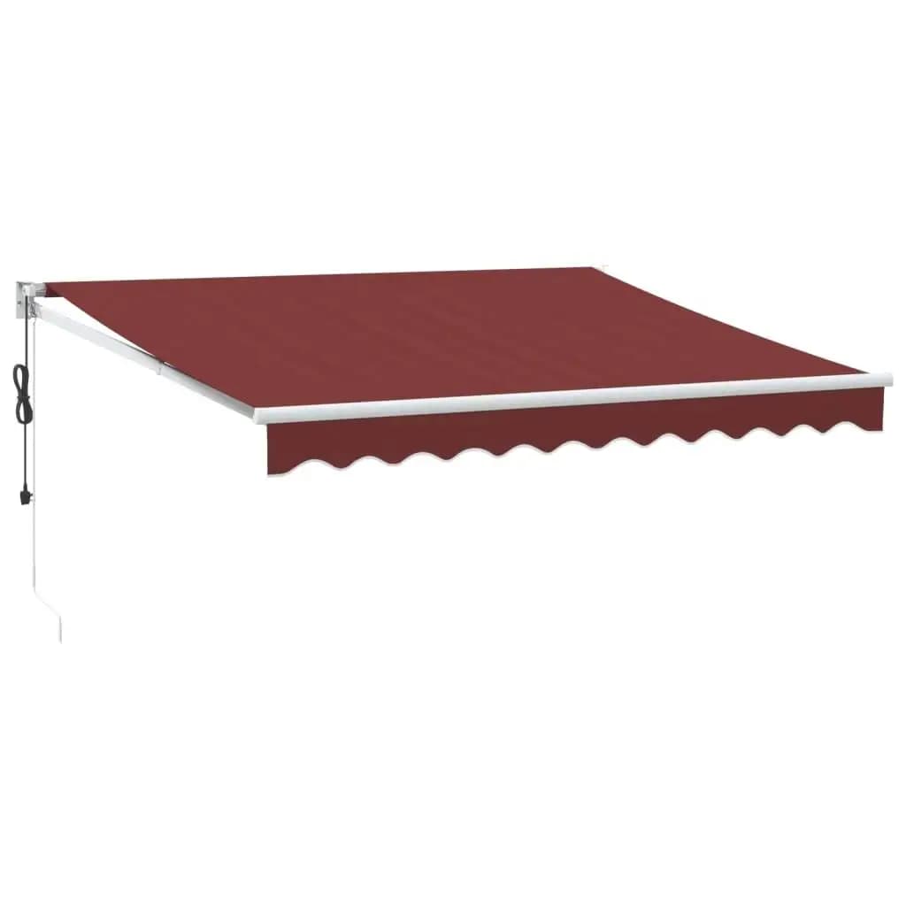 Burgundy Automatic Retractable Awning 300x250 Cm Outdoor Motorized Canopy Sunshade for Patio Garden with Remote Control