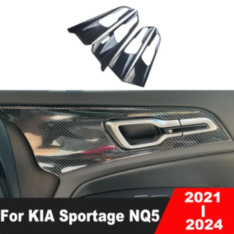 For KIA Sportage NQ5 2022-2024 Automotive in-pull hand bowl panel cover glass switch trim carbon fiber interior accessories