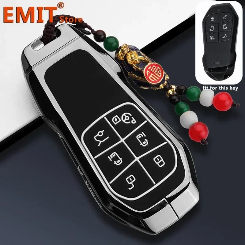 Zinc Alloy Key Fob Case for Xpeng X9 PRO MAX MPV Xiaopeng Remote Protection Cover Bag Shell Keychain Holder Car Accessories