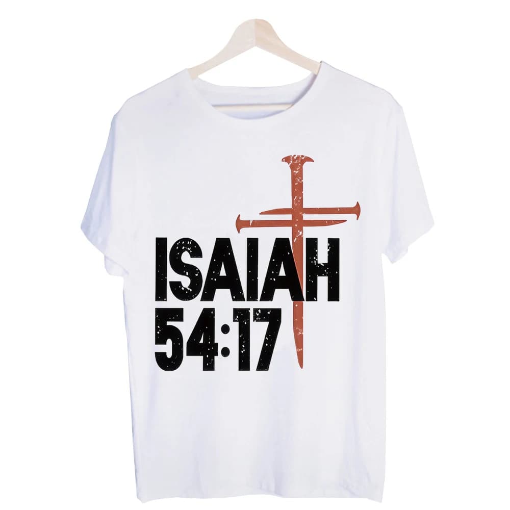 Men's Cross and Bible Verse Typography Graphic Tee, Short Sleeve Crew Neck T-Shirt for Casual Daily Wear