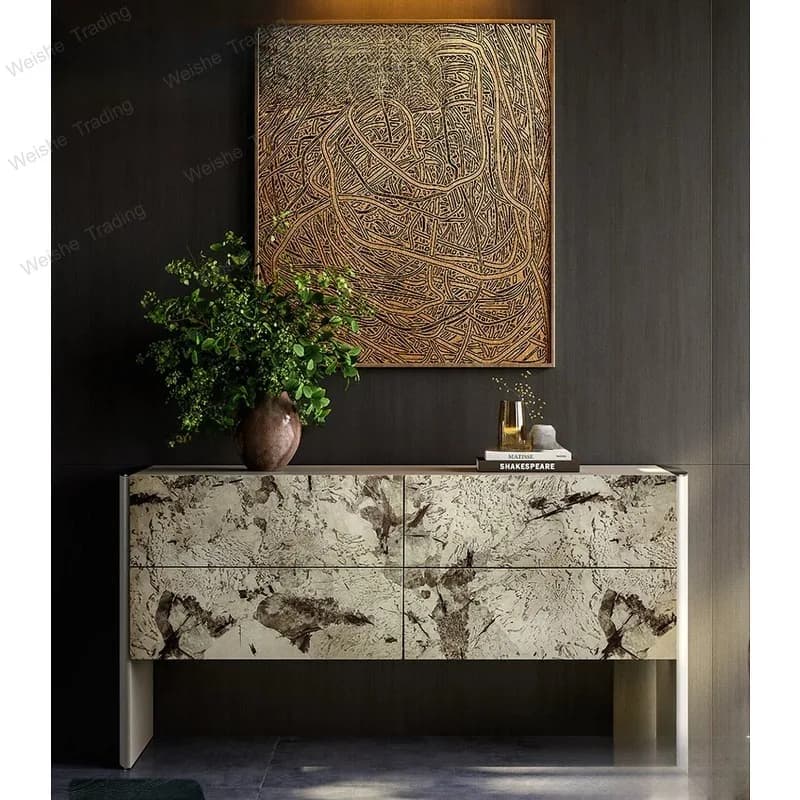 Light luxury door cabinet, living room door decorative cabinet, simple modern bedroom side cabinet against the wall