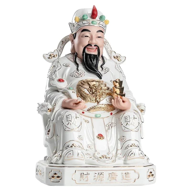 The god of literature and wealth, ceramic Buddha statues, home worship statues, office fortune stores, opening gifts