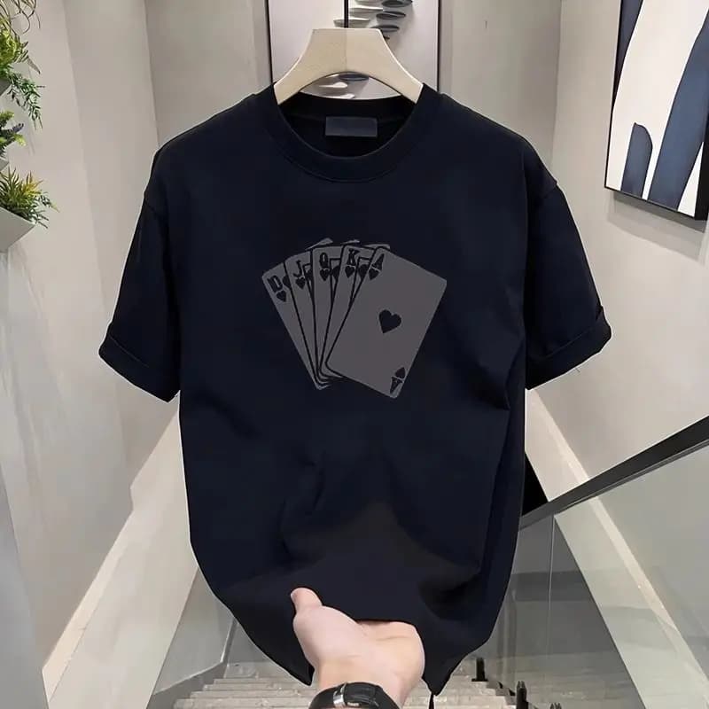 Men's Clothing American Trendy Short Sleeve T-Shirt Summer New Loose Fit Half Sleeve Top High-End Men's Wear Comfortable