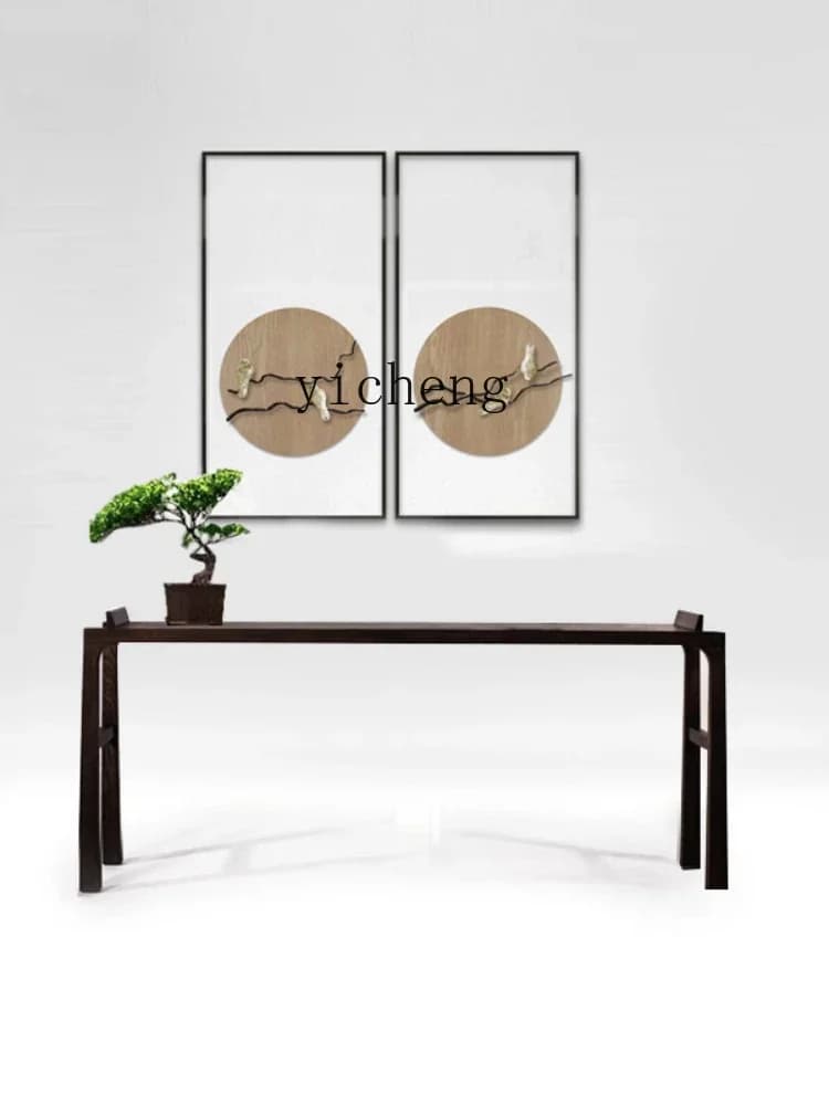 i10.9-New Chinese Style Hallway a Long Narrow Table Hallway Entrance Solid Wood Mahogany Modern Minimalist Several Cabinets