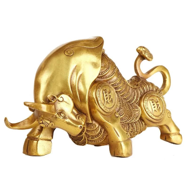 Copper Ox Ornament, Money Ox, Zodiac Ox Craft, Home Decor, Wealth Ox