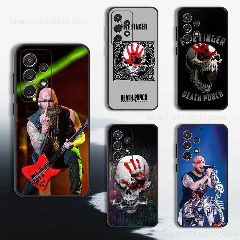 F-Five Finger D-Death PUNCH  Phone Case For Samsung S25,S24,S23,S22,S21,S20,S10,S9,Ultra,Plus,Lite,FE,Soft Silicone Black Cover