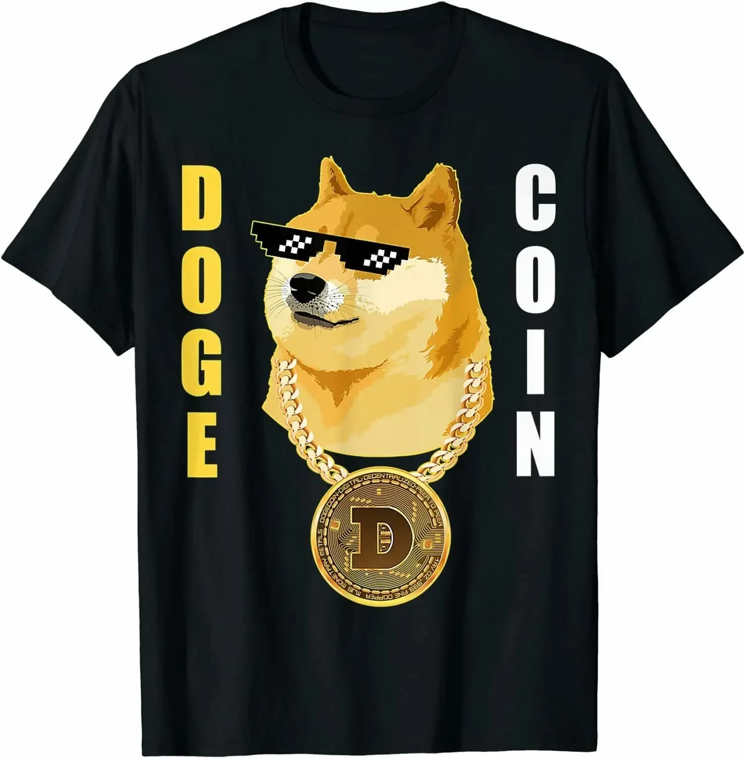 Dogecoin Cryptocurrency Thug Dog Corgi Gansta Crypto Altcoin T-Shirt. Summer Cotton O-Neck Short Sleeve Mens T Shirt New S-3XL