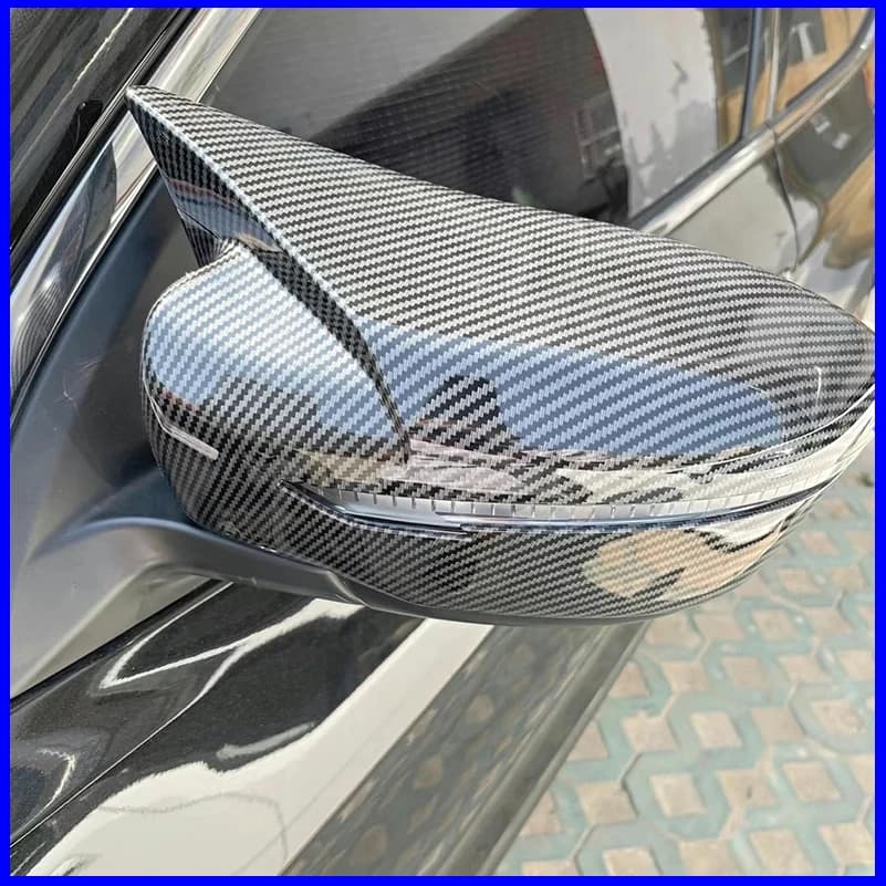Car Styling For Nissan JUKE 2015-2018 Rearview Mirror Cover Caps Sticker Trim With Horn Decorate Auto Parts Accessories