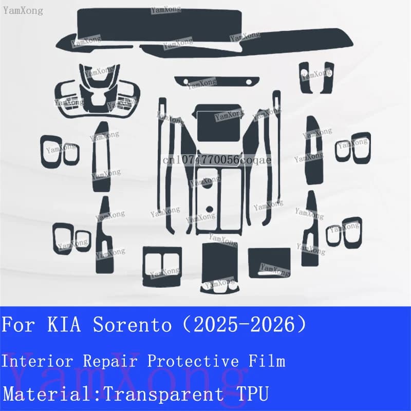 For KIA Sorento Car Interior TPU  Protective Film Center Console Gearbox Panel Navigation Instrument Scratch Repair Sticker