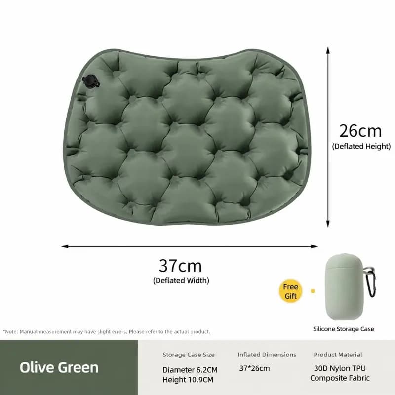 Portable Inflatable Seat Cushion Air Cushion Waterproof Nylon TPU Foldable Lightweight Suitable for Camping Fast Delivery