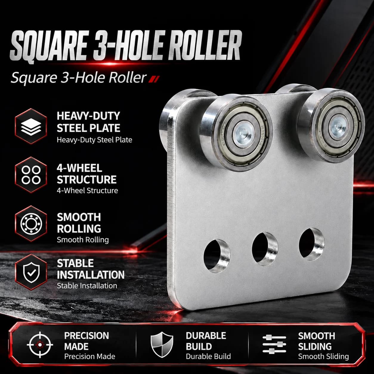 Heavy Duty Sliding Door Roller Assembly Chrome Plated Steel Frame Stainless Steel Bearing Pulley for Sliding Door Hardware