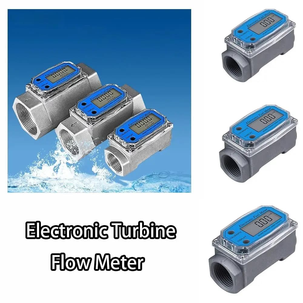 Aluminum Alloy Turbine Flow Meter Portable High Precision Electronic Flow Meter Digital Indicator Anti-Interference Function